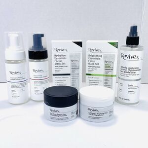 REVIVE RX 7 Piece Facial Set / 2 Foaming Cleanser 2 Facial Masks 1 Mist 2 Wipes